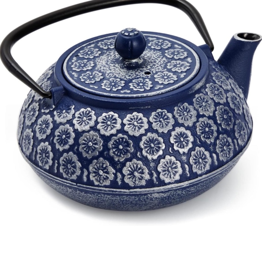 Juvale, Blue and Silver cast iron teapot with infuser for looseleaf and teabags - Picture 9 of 12